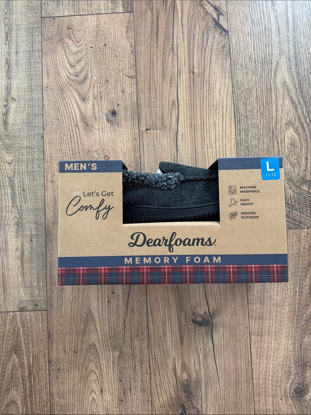 dearfoams Men's Memory Foam Slippers - Black